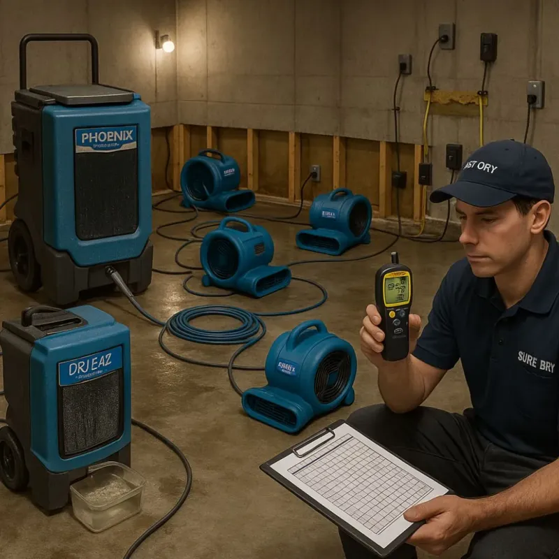 Structural Drying and Dehumidification process in Birchwood, MN